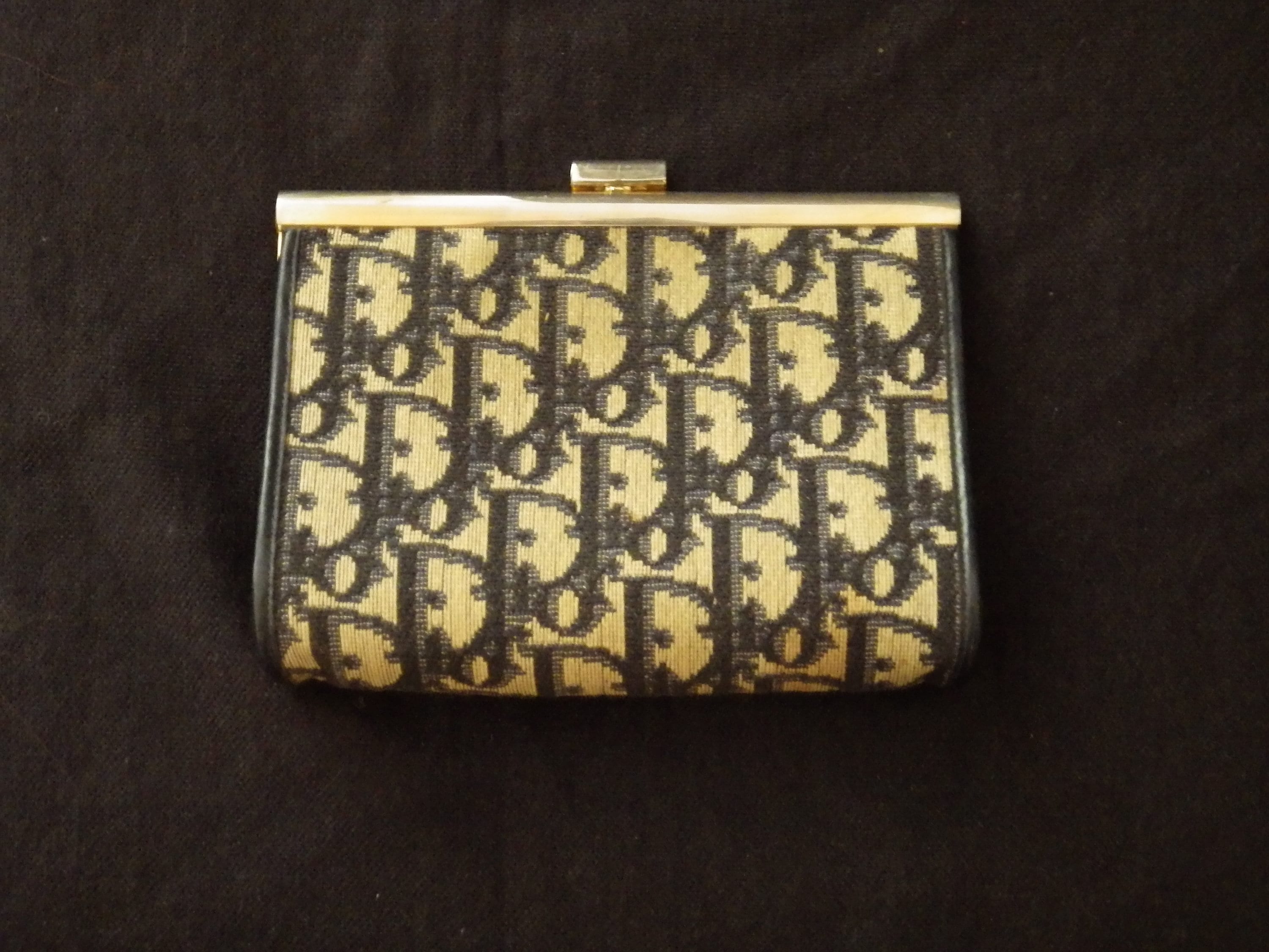 Dior Kiss-Lock Mini CD Trotter Canvas Coin Purse Wallet CD-0402N-0109