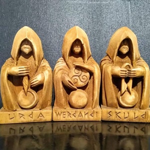 Norns, Urda, Verdandi, Skuld, the Nornir, Nordic Gods, heathen Gods, pagan Gods