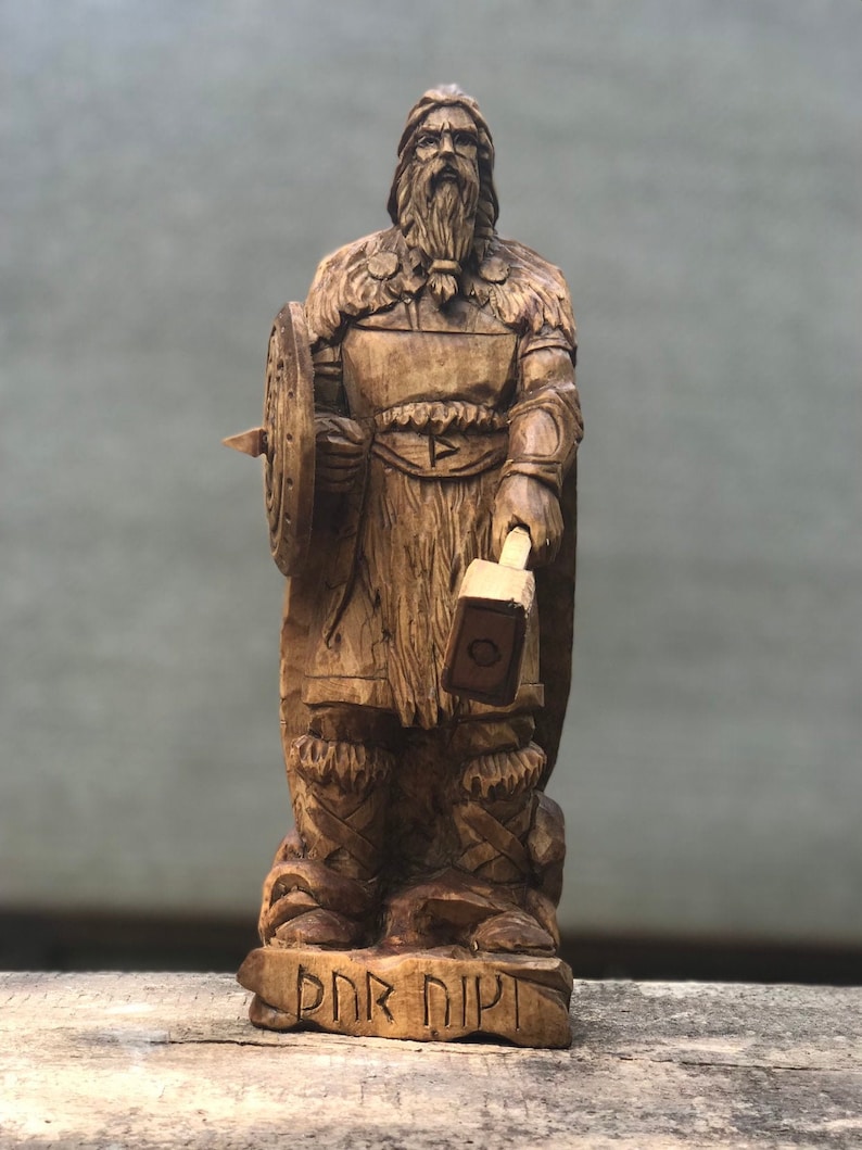Thor statue de Thor Dieu nordique Dieu scandinave Asatru Etsy