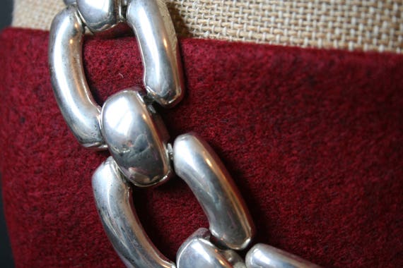 Statement Silver Plate Chain Collar - image 2