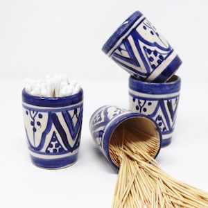 sold in pairs small blue moroccan cups
