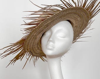 Sombrero de paja marroquí tejido a mano