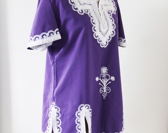 Purple embroidered Moroccan top