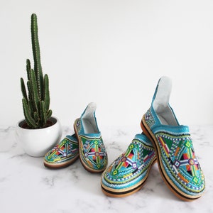 Colourful moroccan Mummy and me matching shoes