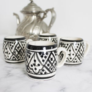 Four hand panted Moroccan espresso cups