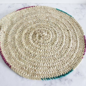 Round woven moroccan placemat or large trivet