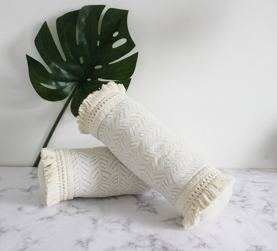 Set Of Two Cylinder Shaped Moroccan Inspired Pillow Cases With Etsy