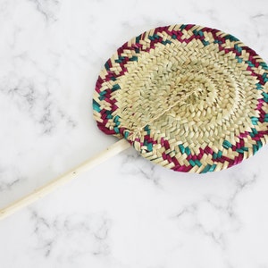 moroccan hand woven straw fan