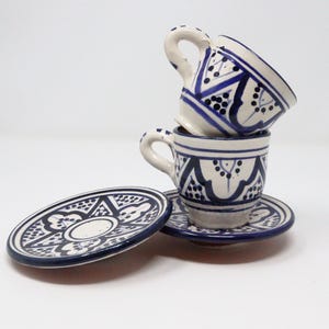 Blue and white small moroccan teacups