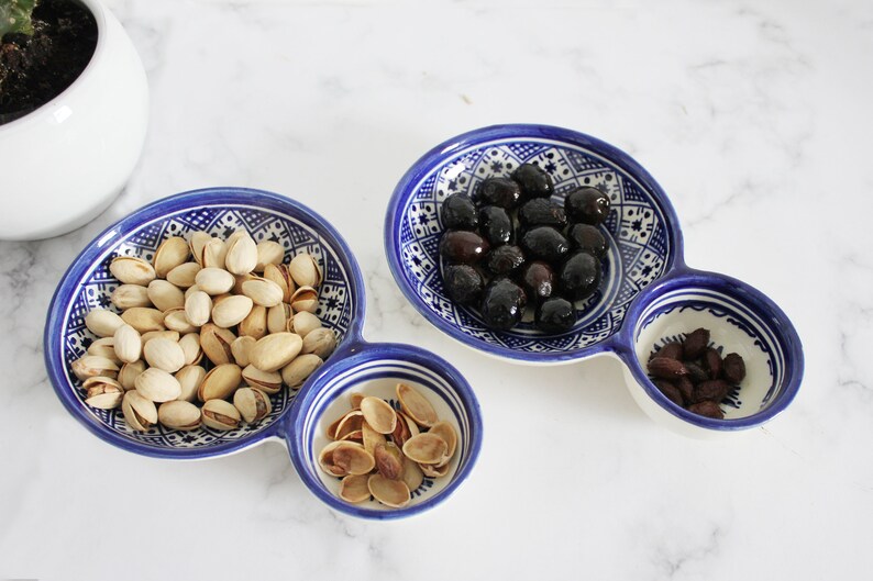 Hand painted moroccan olive dish snack dish tapas dish