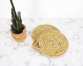 Two medium Hand woven moroccan trivets