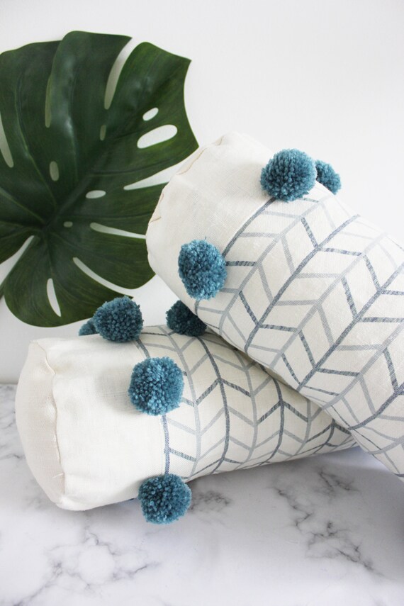 Set Of Two Cylinder Shaped Moroccan Inspired Pillow Cases With Etsy
