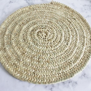 Round woven moroccan placemat or large trivet
