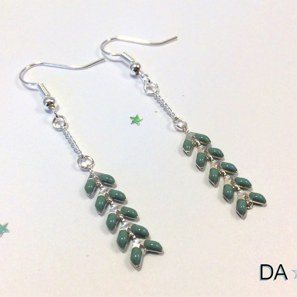 Boucles d'oreilles "Epis", couleur kaki