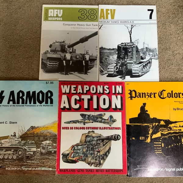 1970’s Vintage Military Tanks SS Armor Waffen Panzer German Army WWII Weapons in Action Out of Print History Collectible