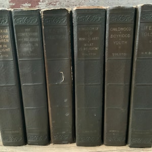 1925 The Works of Lyof N. Tolstoi 6 Volumes Resurrection Long Exile Russian Author Leo Tolstoy