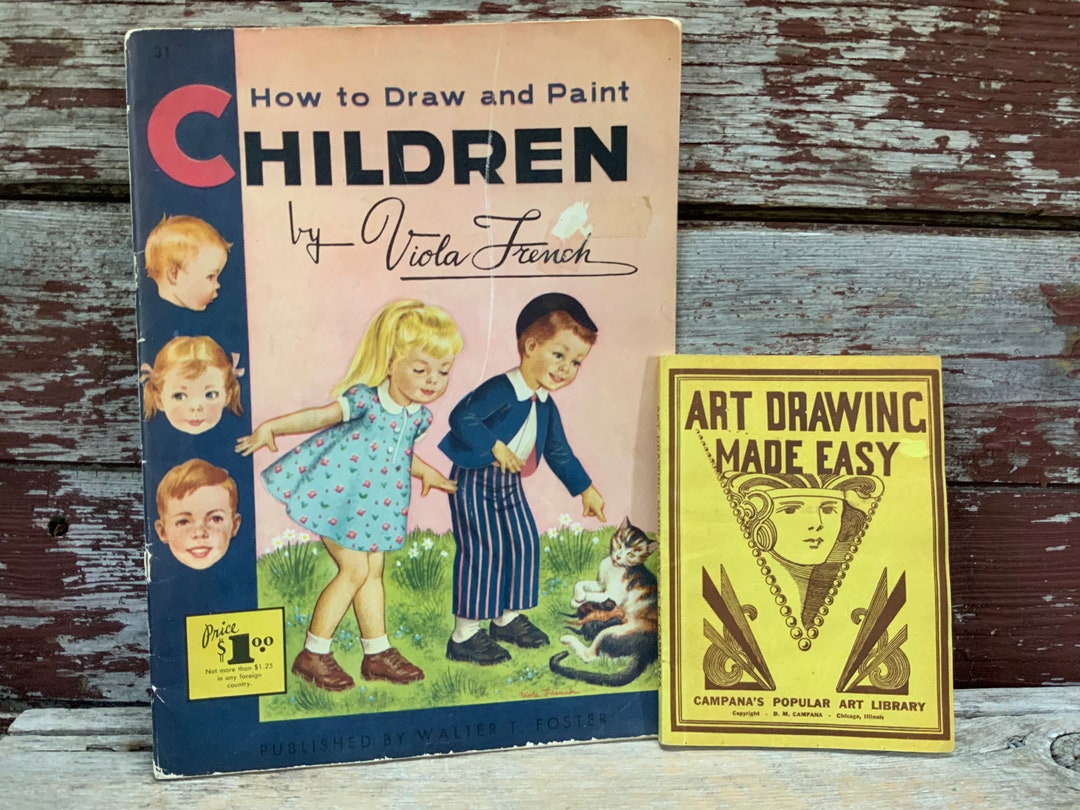Two Vintage How to Art Books 1940s Draw and Paint Children Art Drawing ...