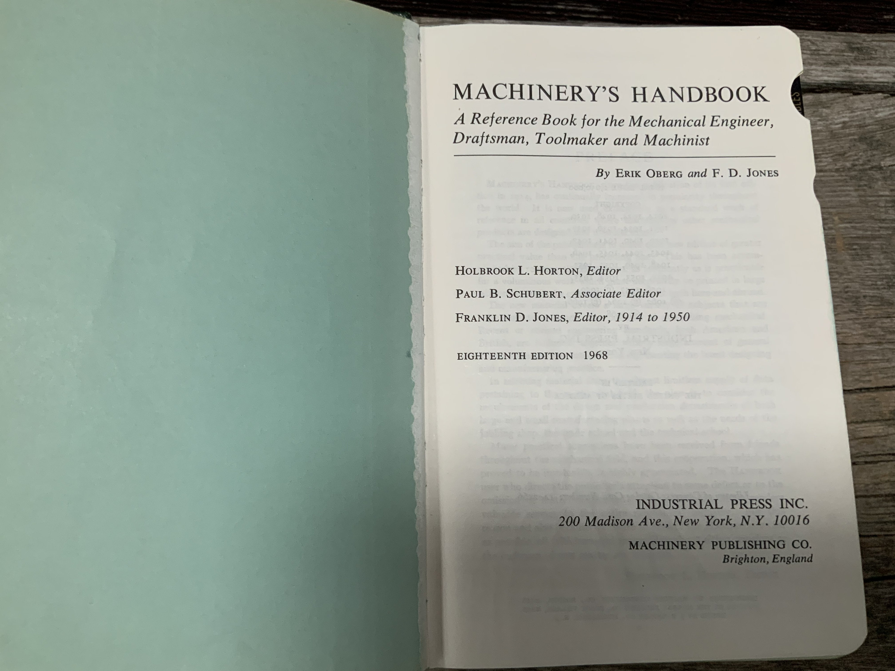 Machinerys Handbook 1968 18th Edition Ready Reference Book | Etsy