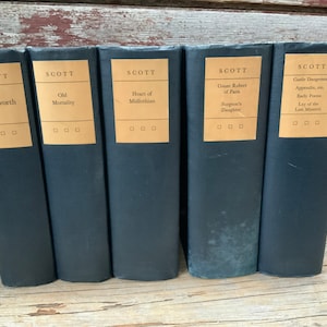 Vintage 5 Volume Set 1912 Sir Walter Scott Old Mortality Midlothian Castle Dangerous Kenilworth Count Robert of Paris SHIPS FREE