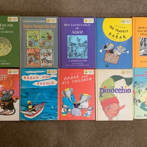 Kids Book Bundle! 10 Vintage Dandelion 1960s Double-Sided Books Tom Thumb  Uncle Wiggily Trubloff Benjamin Bunny Robin Hood Squirrel Nutkin