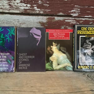 Horror Book Bundle 1st Edition Cross of Frankenstein Vikram Vampire Ambrose Bierce Macabre