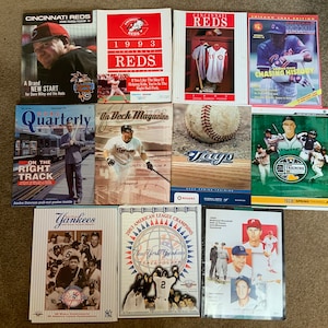 Baseball Bundle of Vintage Spring Training Programs Mags Reds Cubs Yankees Devil Rays 11 pieces 1991-2004 Sports Ephemera