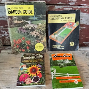 Vintage 4 Book Lot Garden Guide Gardening Lawn Care 1950’s 1960’s Flowers Shrubs Trees