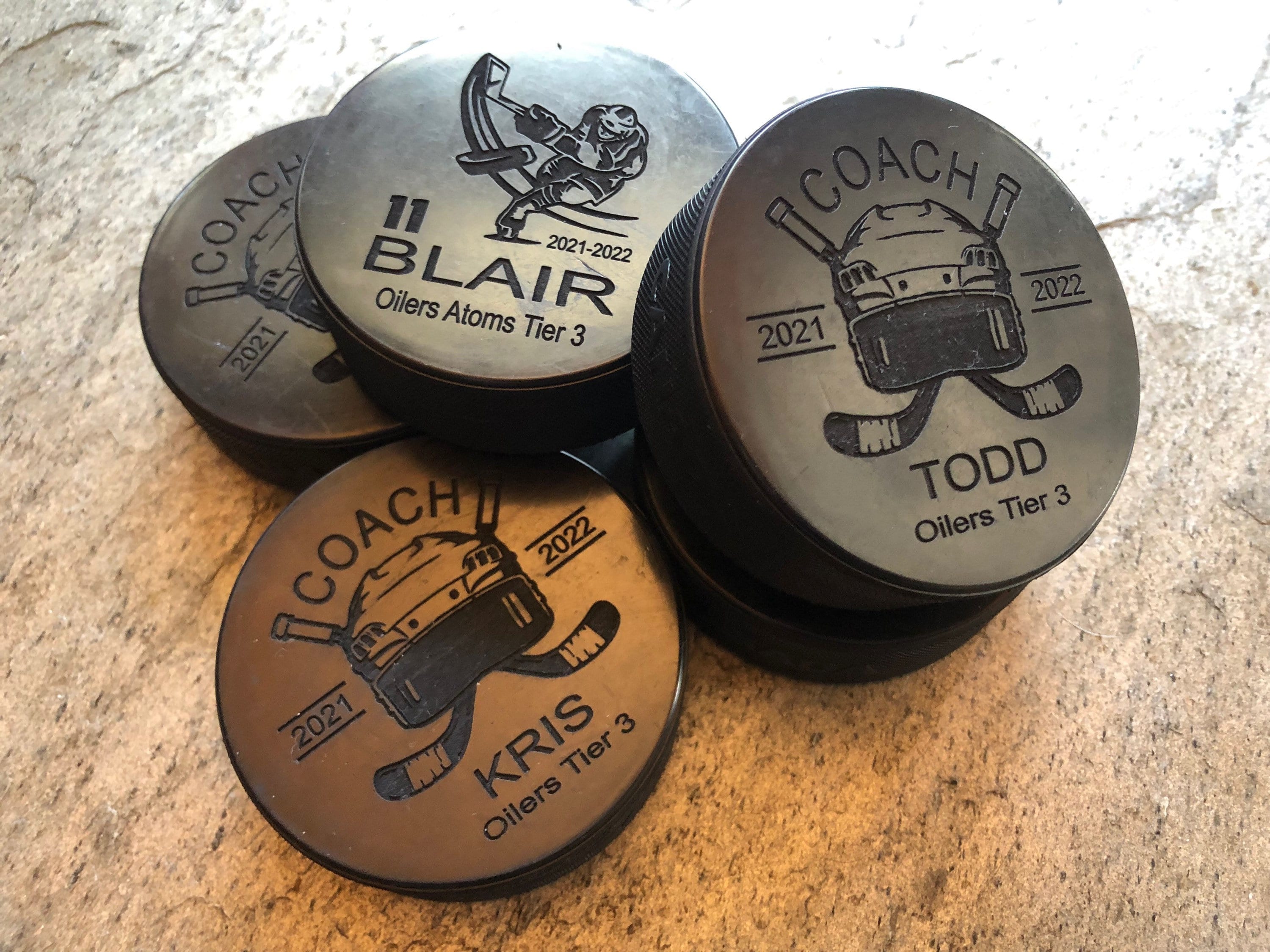 Coach Hockey Pucks Head Hockey Coach Pucks Team Hockey Etsy Canada