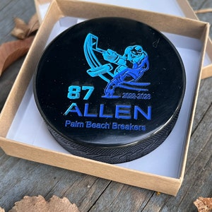 Player Hockey Pucks, Engraved Hockey Puck, Team Pucks, Engraved Memorabilia, Sport Award, Personalized Team Souvenir, Swag, Year End