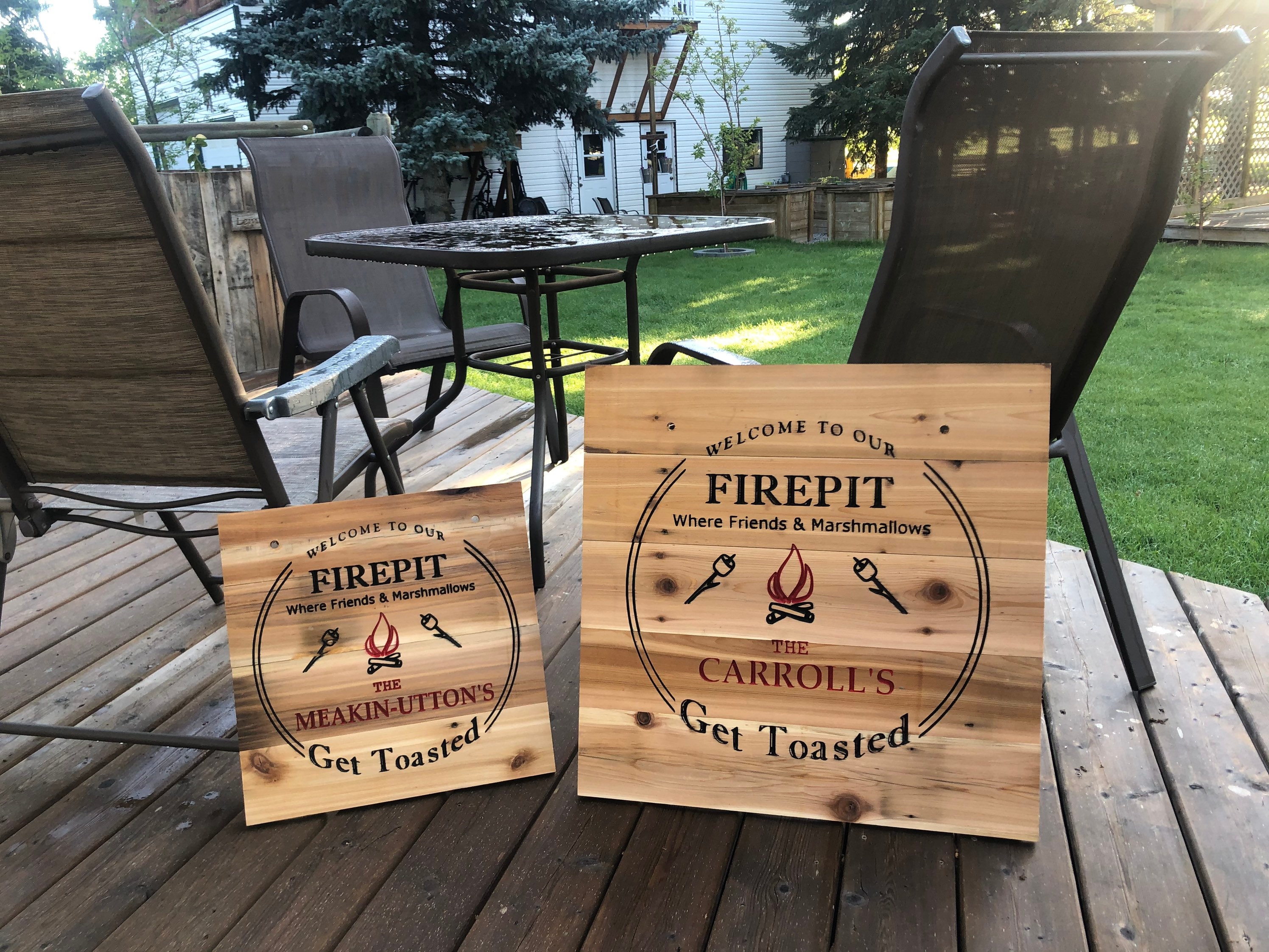 Outdoor Fire Pit Sign. Custom Engraved Family Sign Rustic Etsy