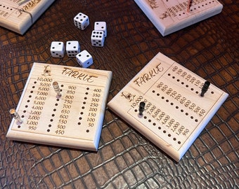 Individual Farkle Score Board, Personal Score Boards, Dice Game - Wooden Board Game, Family Dice Game