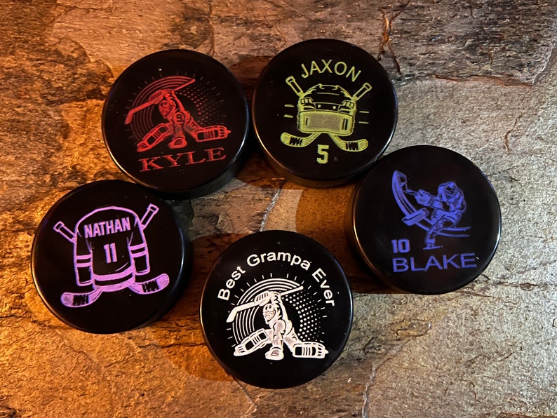 Hockey Puck, Engraved Hockey Puck, Personalized Hockey Gift, Sport Memorabilia, Christmas Stocking Stuffer Gift image 4