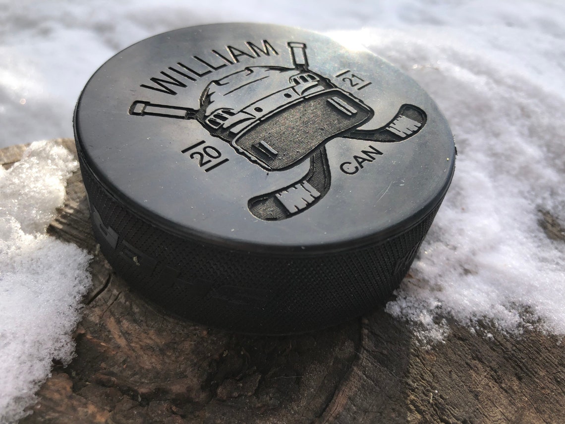 Hockey puck custom engraved souvenir tournaments pucks | Etsy