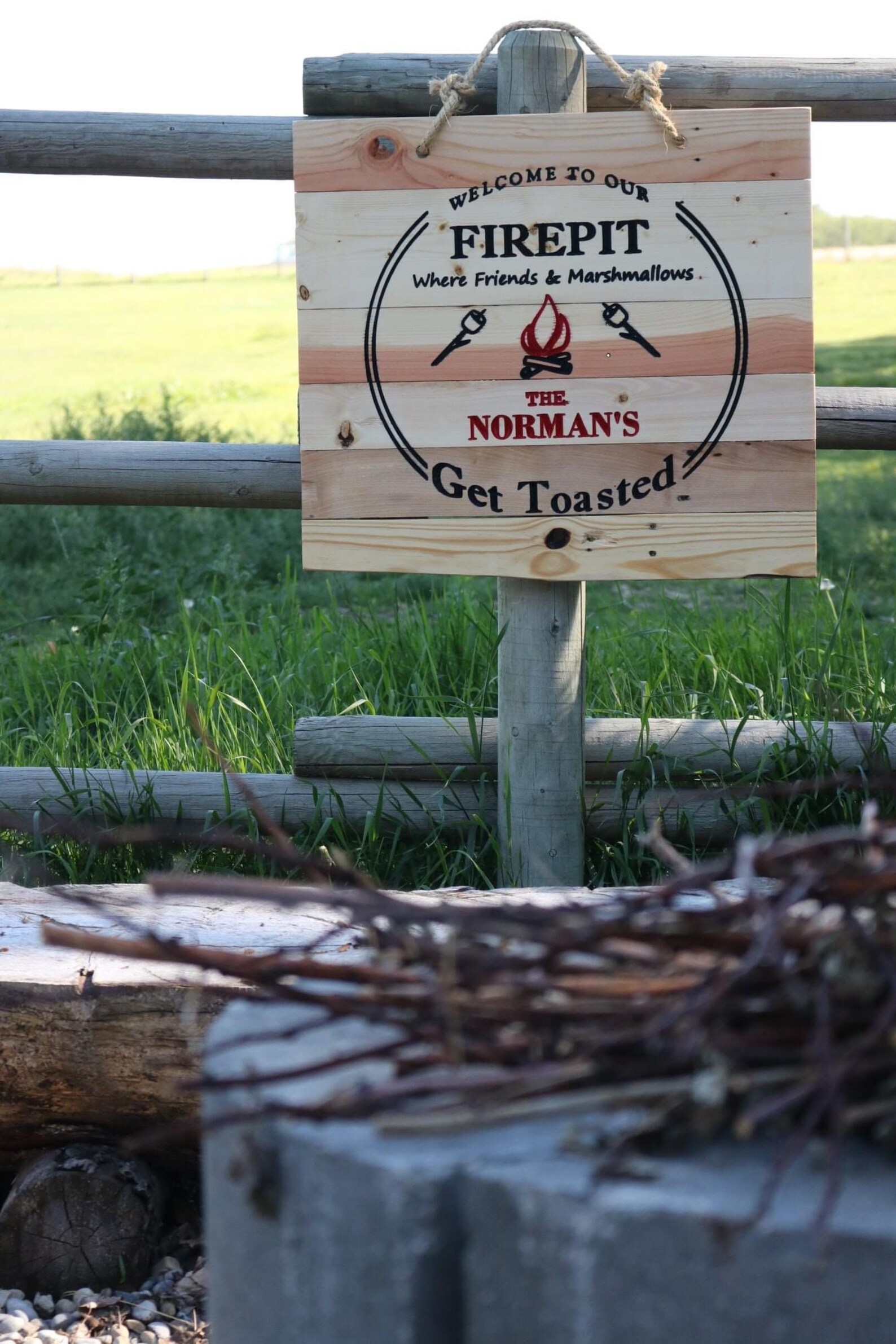 Outdoor Fire Pit Sign. Custom Engraved Family Sign Rustic Etsy