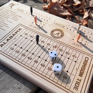 Dice Football Board Game, US and Canadian Football Fields Wooden Game Board