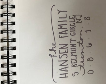 Hansen's Hand Lettering and Calligraphy: wedding invitation envelope addressing, customized wedding signage, seating charts, etc.