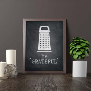 Be Grateful Printable Artwork, Instant Digital Download, Kitchen Art ...