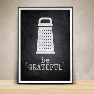 Be Grateful Printable Artwork, Instant Digital Download, Kitchen Art ...