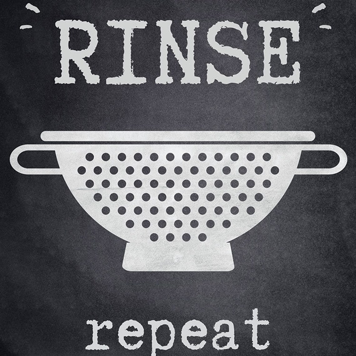 Wash Rinse Repeat Printable Artwork, Instant Digital Download, Kitchen