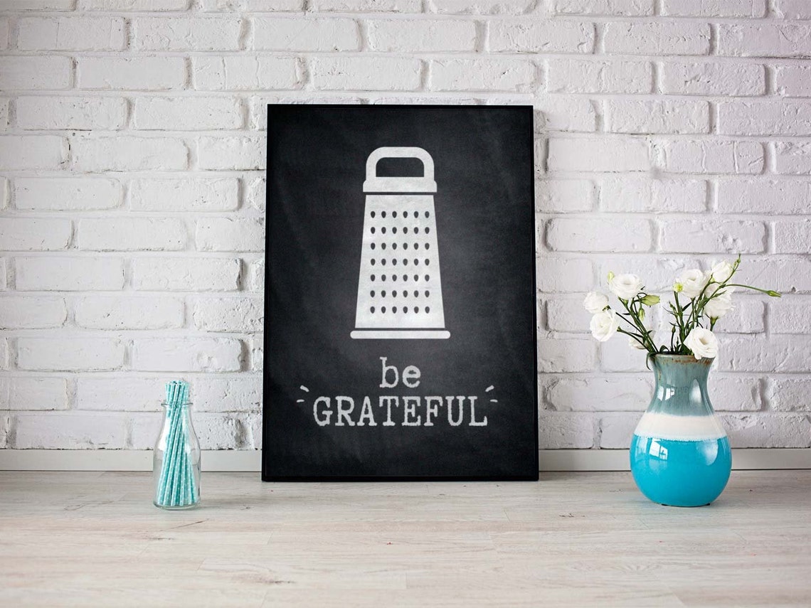 Be Grateful Printable Artwork, Instant Digital Download, Kitchen Art ...