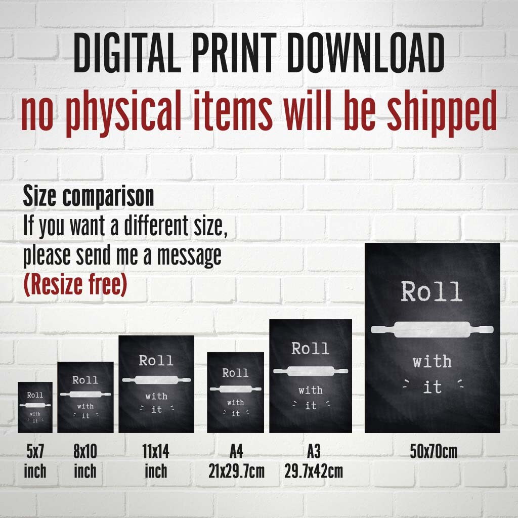Roll With It Printable Artwork Instant Digital Download - Etsy