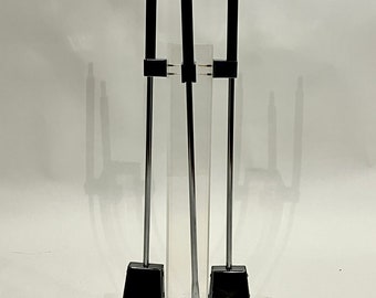 Alessandro Albrizzi Lucite and Chrome Fireplace Tools