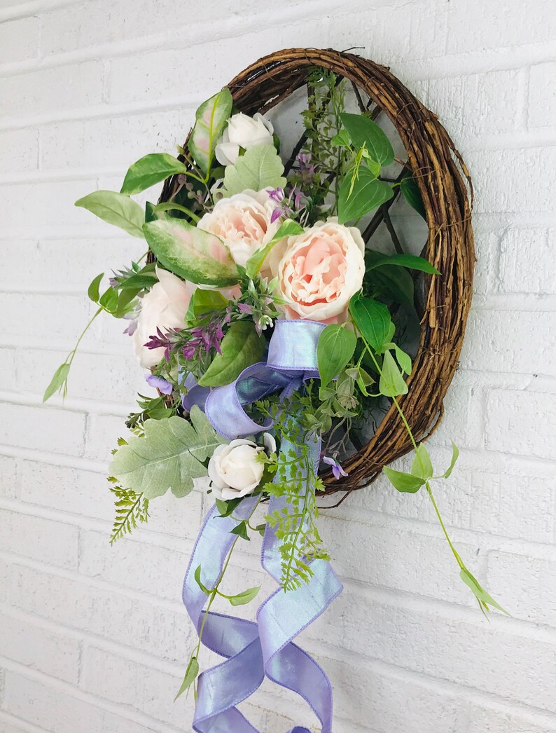 Oval Grapevine Basket for Home Decor Everyday Wreath Rustic Etsy