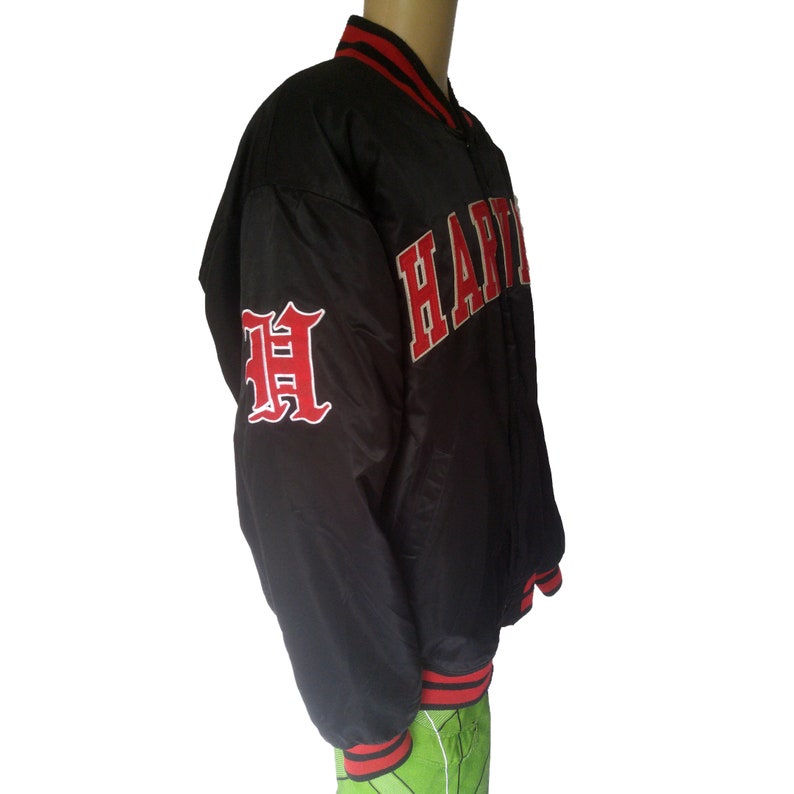 Stall /& Dean Mens Harvard Varsity Jacket 4XL Crimson Black Red Spell Out Ivy League Bomber
