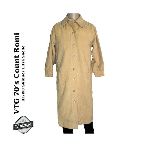 Vintage 70s Count Romi Skinner Ultra Suede Trench