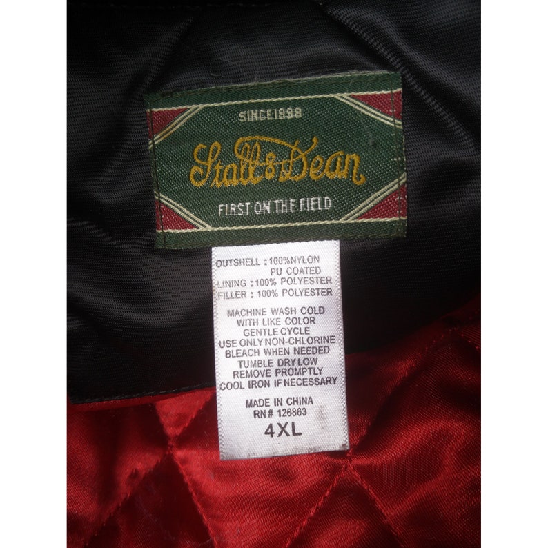 Stall /& Dean Mens Harvard Varsity Jacket 4XL Crimson Black Red Spell Out Ivy League Bomber