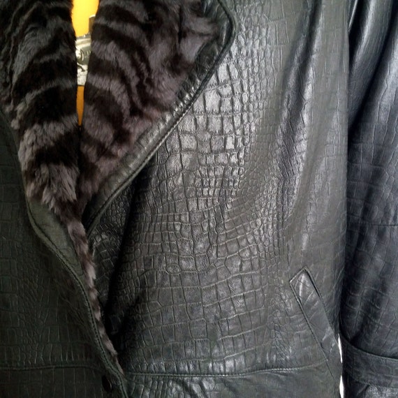 Vintage Andrew Marc Leather And French Rabbit Fur… - image 6