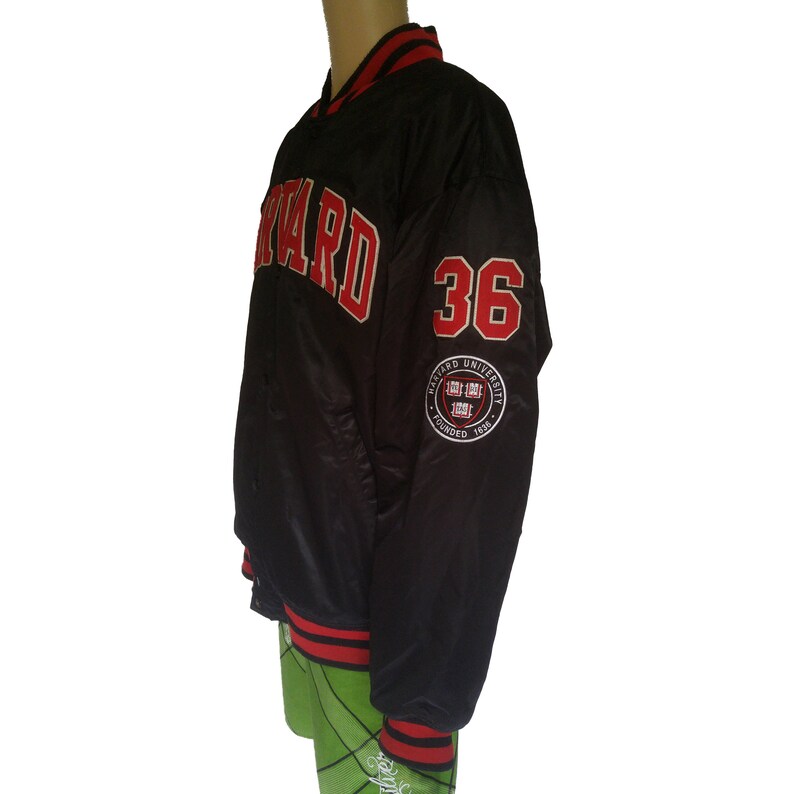 Stall /& Dean Mens Harvard Varsity Jacket 4XL Crimson Black Red Spell Out Ivy League Bomber