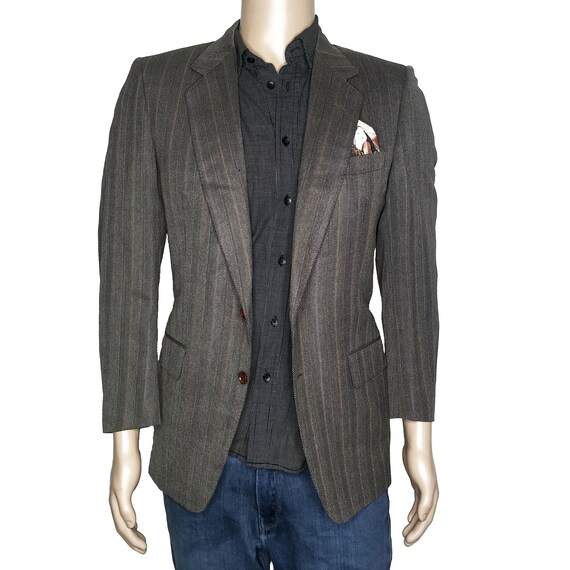 Vintage Lanvin x Cerruti 1881 Herringbone Wool Bl… - image 2