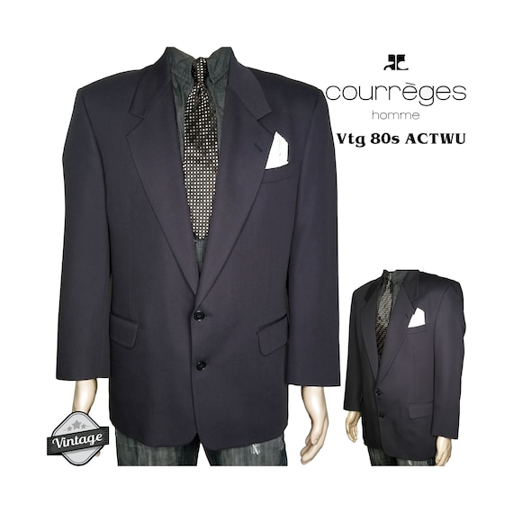 Courreges × Vintage Vintage 80s Courreges Homme Leath… - Gem